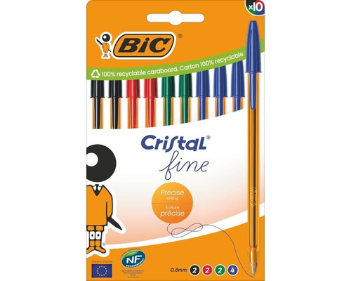 BOLIGRAFO TINTA BIC FINE SURTIDO 10U BOLIGRAFO TINTA BIC FINE SURTIDO 10U